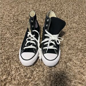Black unisex high top converse